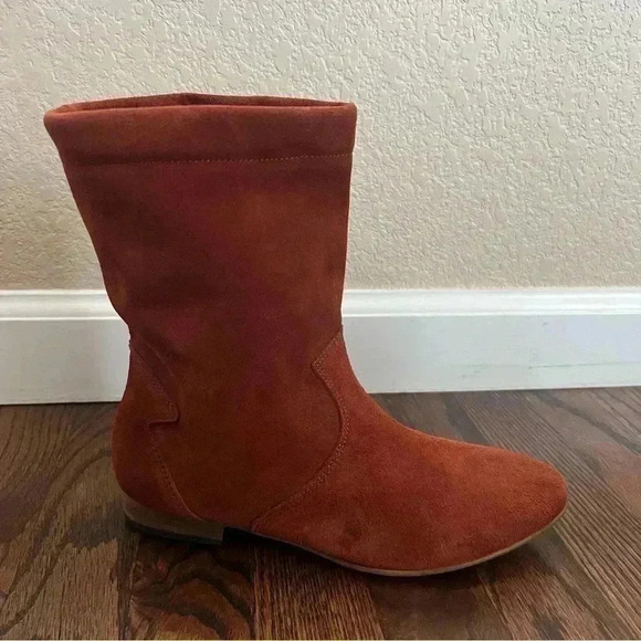 Free People Ashville Slouchy Suede Leather Ankle Boots Size 36, US 6 Rust 935296 - Picture 14 of 16